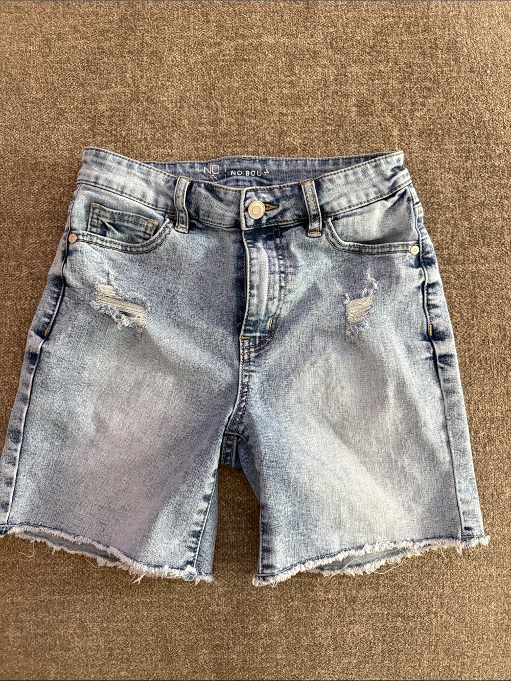 No Boundaries Light Blue Distressed Denim Cutoff Shorts